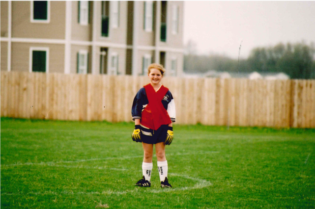 Versatility at its finest. Here’s 10-year-old me playing goalie. Coming from someone who usually had the ball at her feet and not in her hands, this was a major temporary adjustment. 
