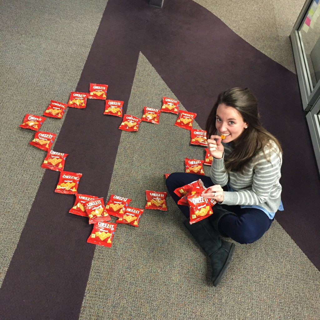 Mary Parkinson and her Cheez-Its