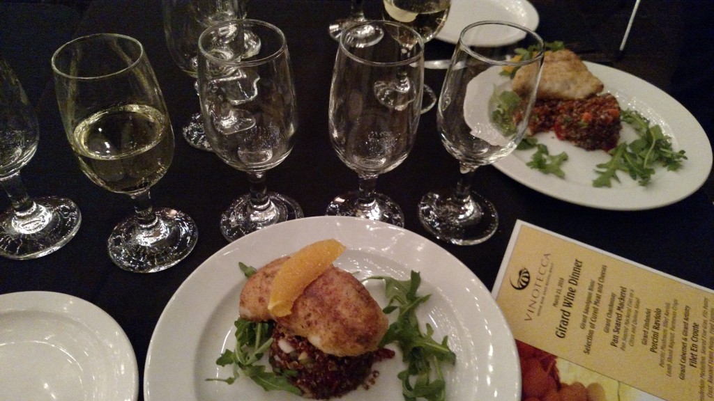 Vinotecca wine dinner featuring Girard Winery