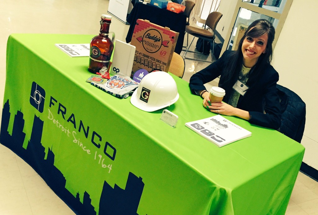 Franco Account Executive Erica Swoish connecting with PRSSA students across Michigan at a recent career fair
