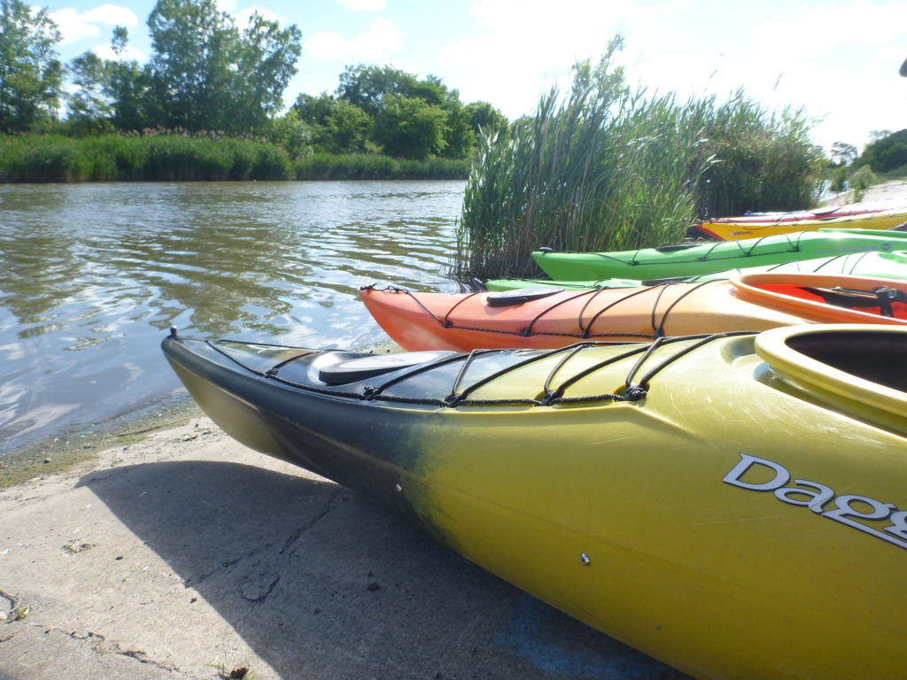 Kayaks near the Rouge River
